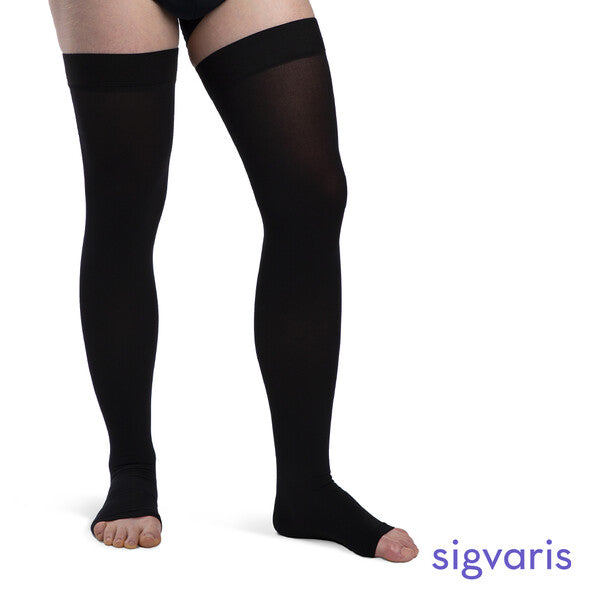 Sigvaris Essential Opaque Unisex OPEN TOE Thigh High