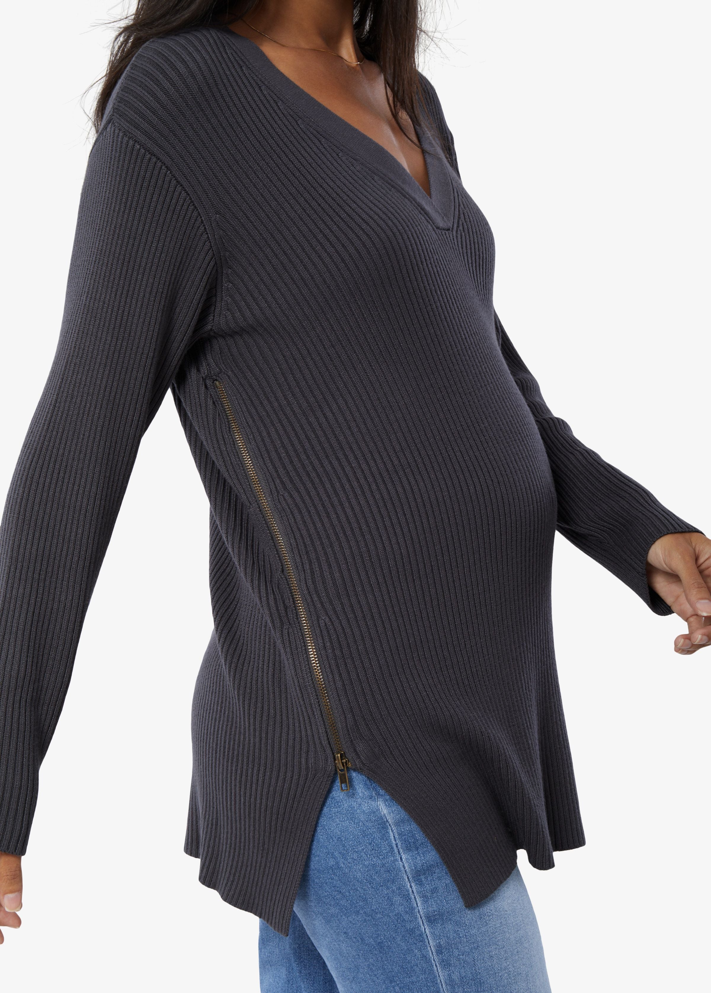 SALE!  Side Zip Sweater in Asphalt by Ingrid & Isabel