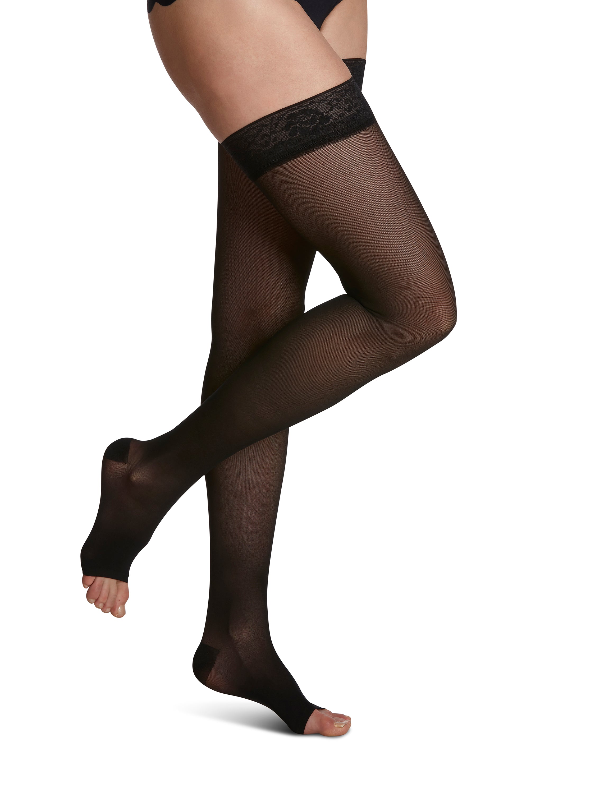 Sigvaris Sheer Thigh High with OPEN TOE