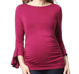 Flared Cuff Maternity Top by Kimi & Kai