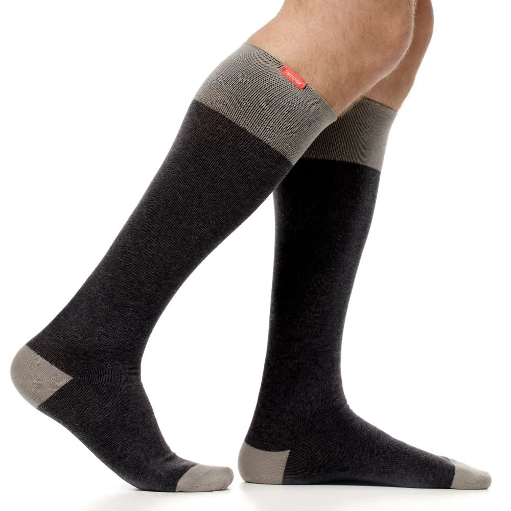 Cotton 15-20 mmHg Compression Socks in Heathered Grey