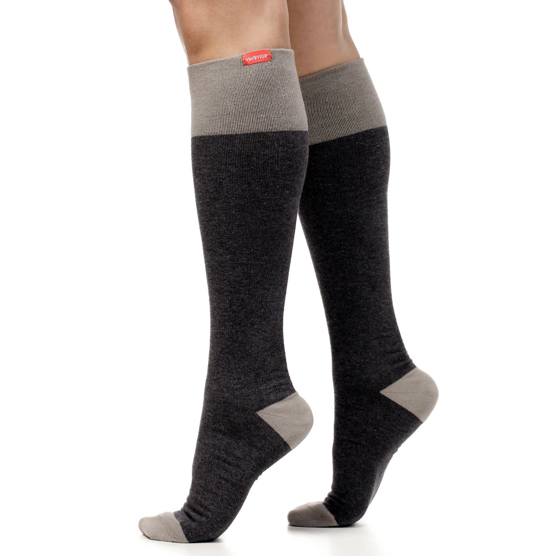 Cotton 15-20 mmHg Compression Socks in Heathered Grey