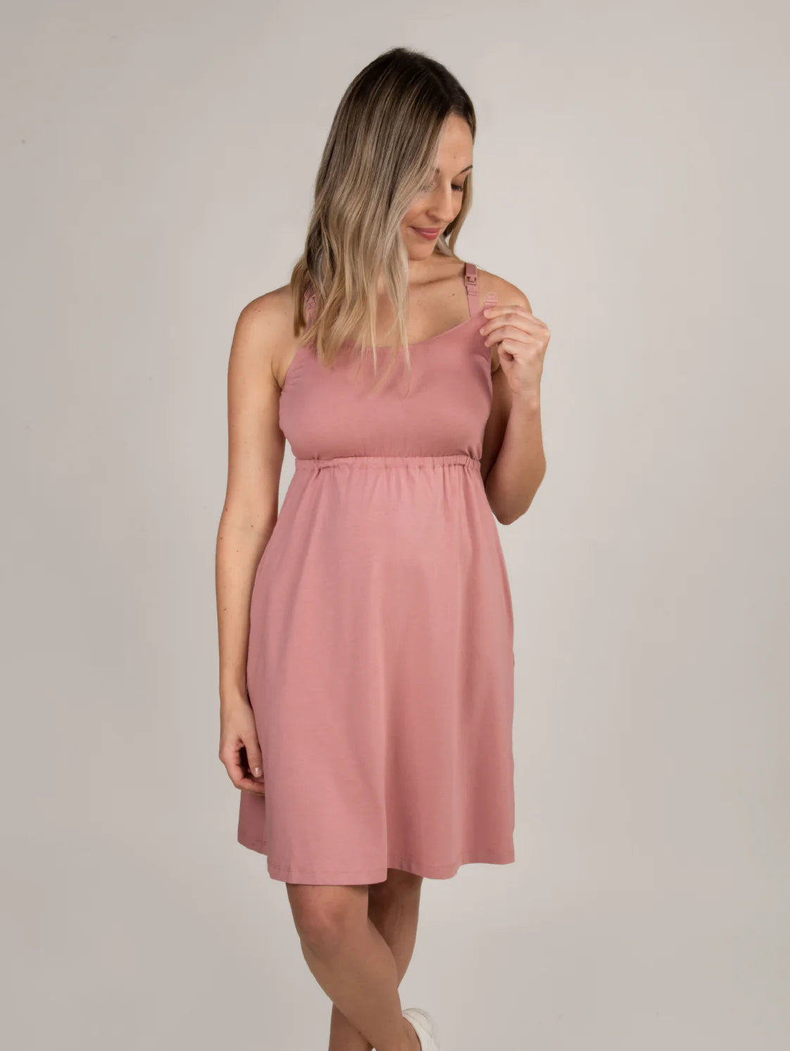 Nursing Sleep Dress in Rose Clay