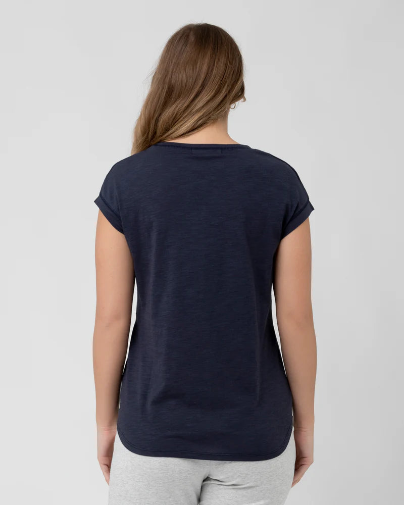 Richie Indigo Marle Nursing Tee by Ripe Maternity