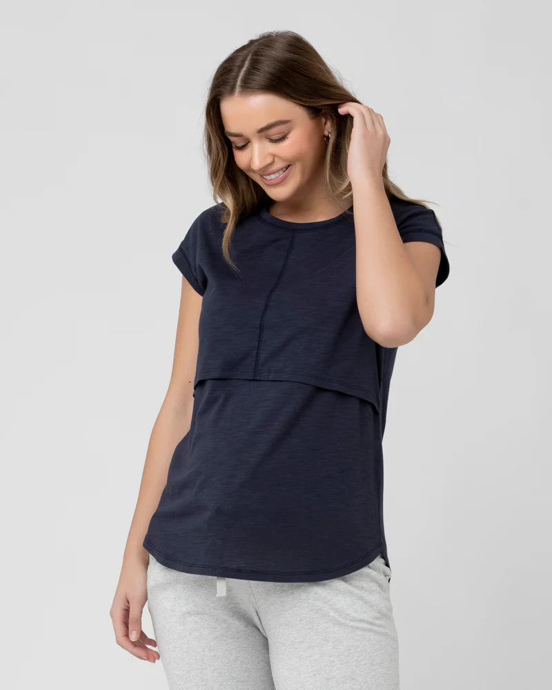 Richie Indigo Marle Nursing Tee by Ripe Maternity