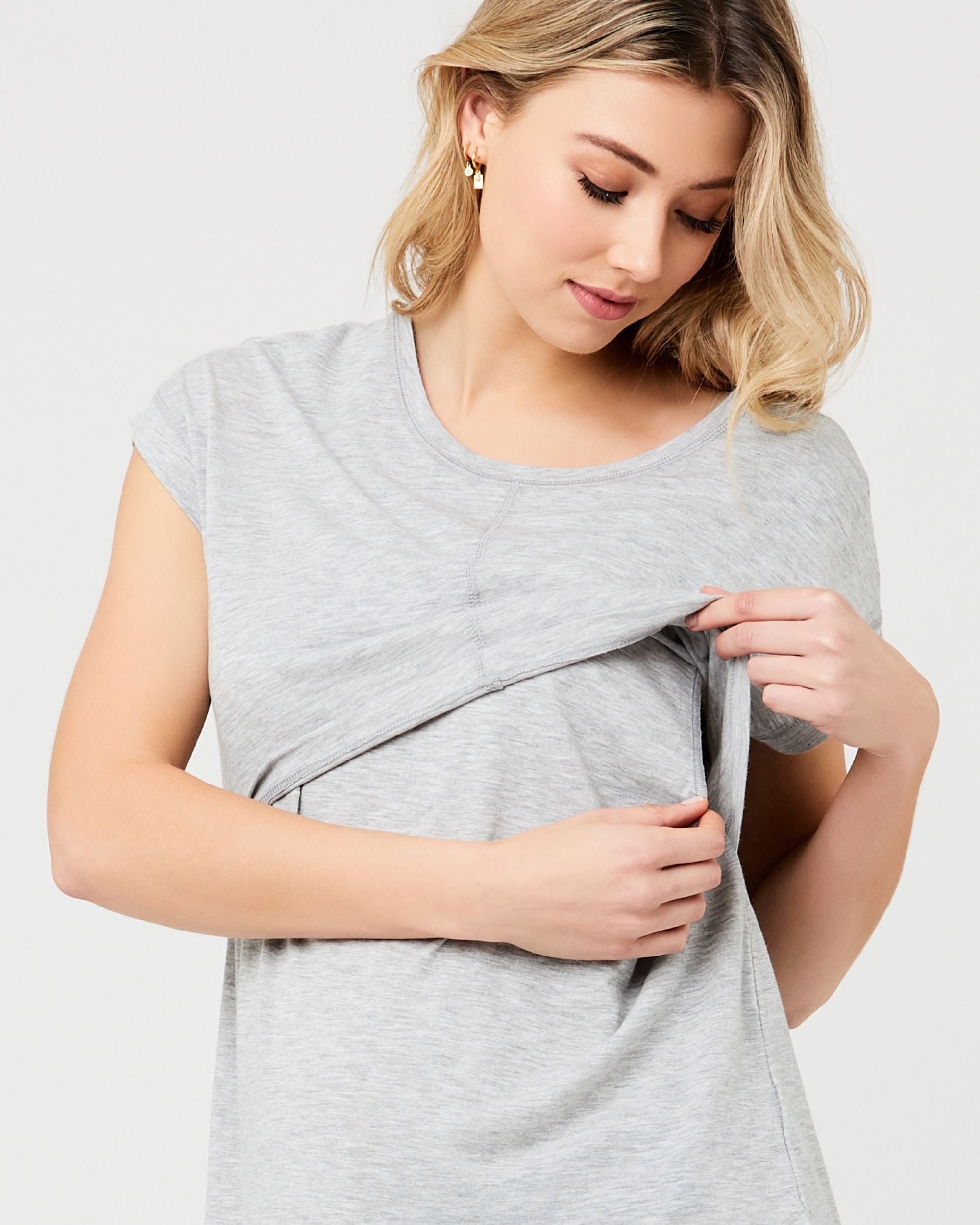 Richie Grey Marle Nursing Tee by Ripe Maternity