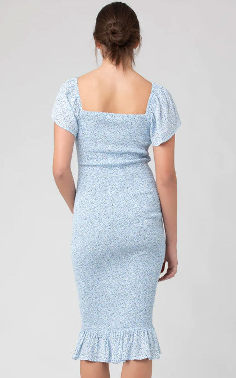 Ripe Maternity Selma Nursing Shirred Dress - Pale Blue Ripe Maternity Selma Nursing Shirred Dress - Pale Blue