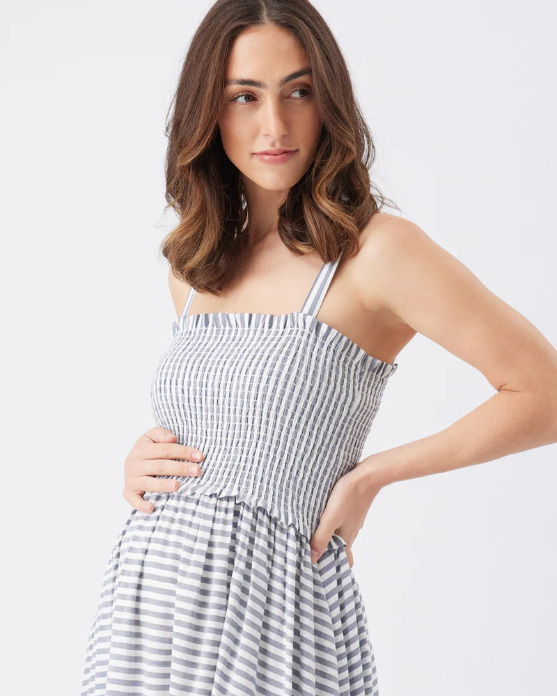 blue and white maternity dress Ripe Maternity Women's Sofia Stripe Dress - Blue - Size M
