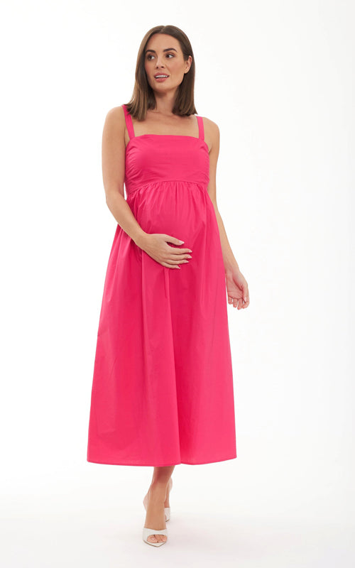 Tamara Hot Pink Cotton Tie Back Dress by Ripe XSmall Tamara Hot Pink Cotton Tie Back Dress by Ripe XSmall