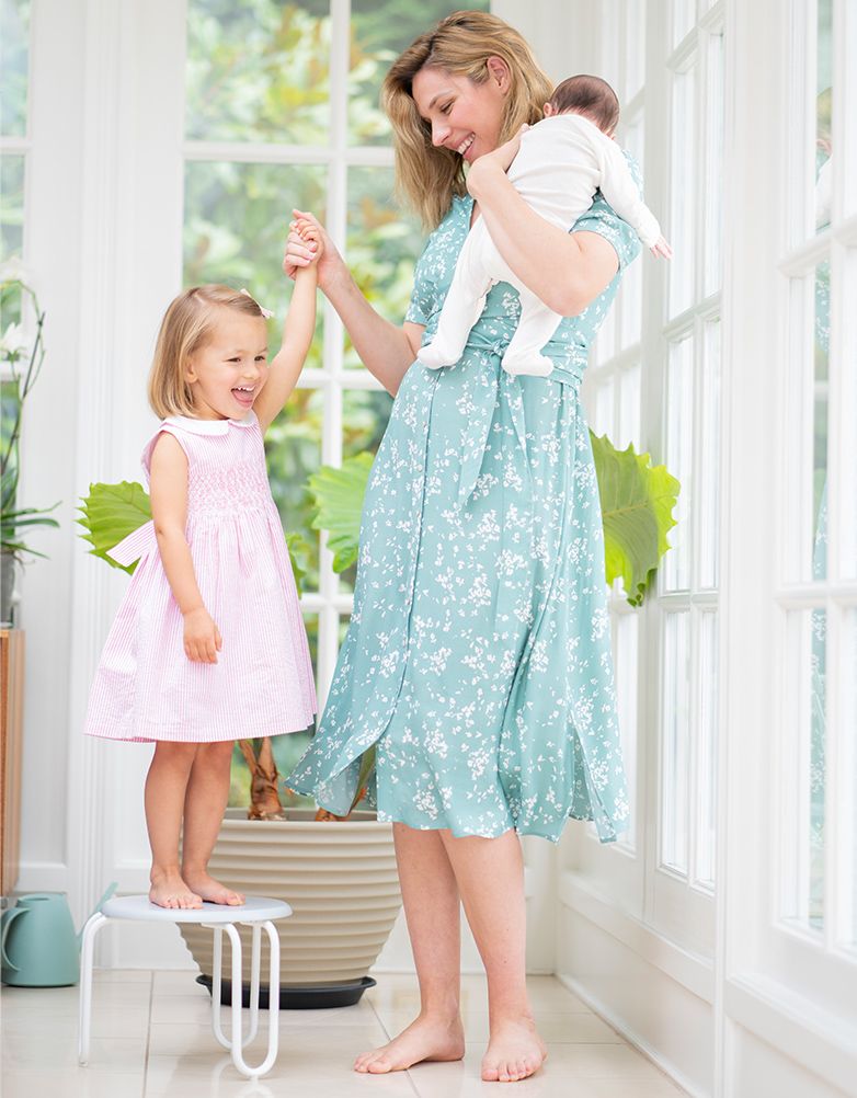 Sage Floral Sanna Maternity & Nursing Wrap Dress