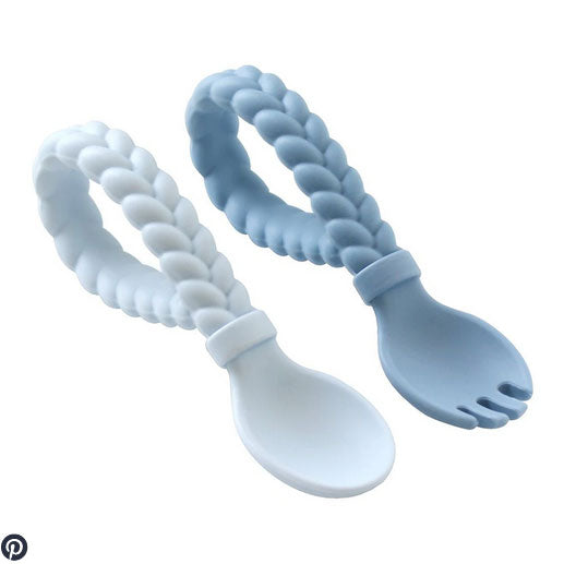 Silicone Baby Spoon + Fork Set