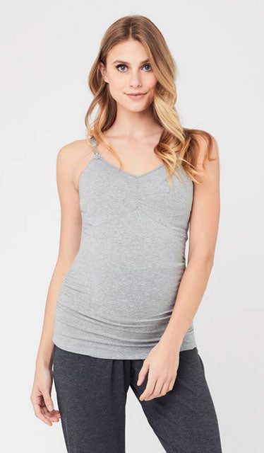 Maternity and Nursing Tank in Gray Marle
